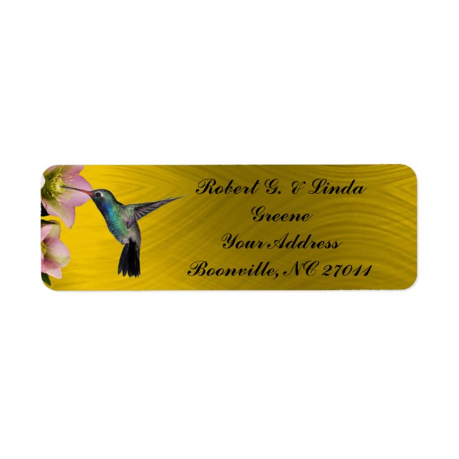 HUMMINGBIRD LABEL (Front)