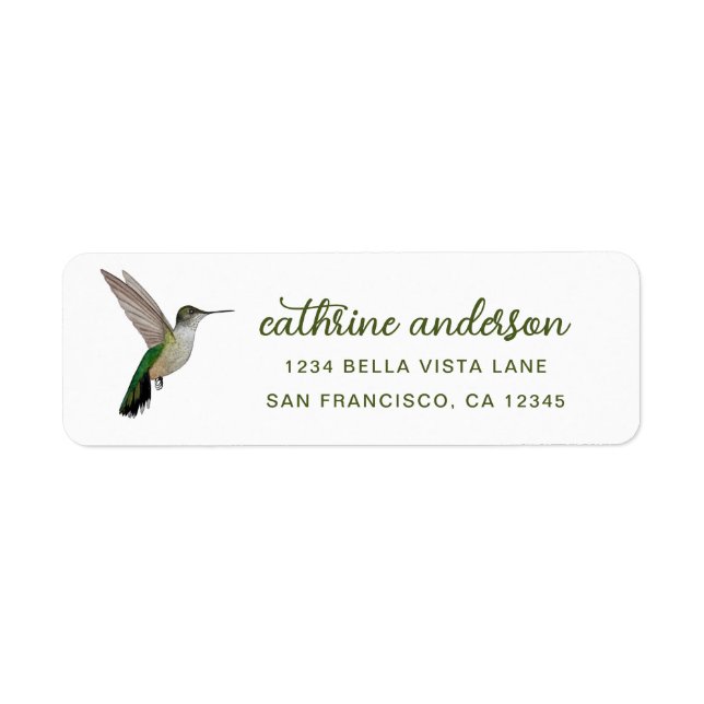 Hummingbird Label (Front)