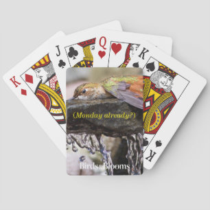 Hummingbird Laying in Water 2 Poker Cards