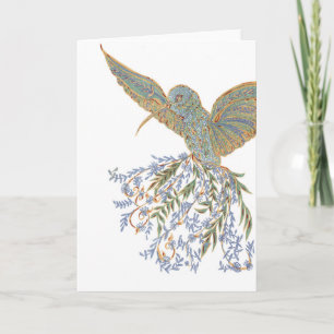 Hummingbird Letterpress Thank You Card