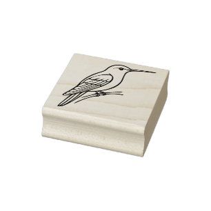 Hummingbird Line Art – Bird Illustration Rubber Stamp