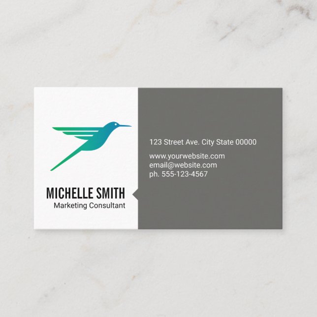 Hummingbird Logo Business Card (Front)