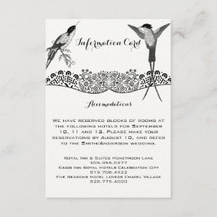 Hummingbird Love Bird Wedding Information Enclosure Card