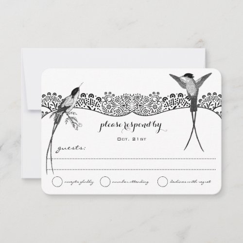 Hummingbird Love Bird Wedding RSVP