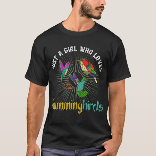 Hummingbird Lover Girls Women Nature Animal Hummin T_Shirt