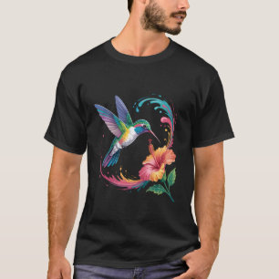Hummingbird Lover Motif Colorful Tropical Animal A T-Shirt