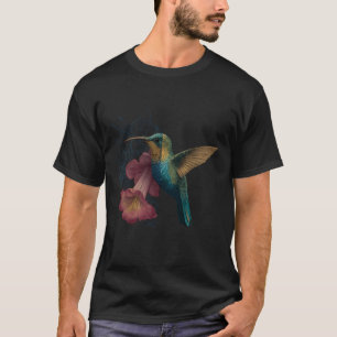 Hummingbird Lover Portrait Artwork Tropical Animal T-Shirt