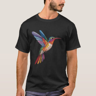 Hummingbird Lovers Stained Glass Colorful for Men T-Shirt