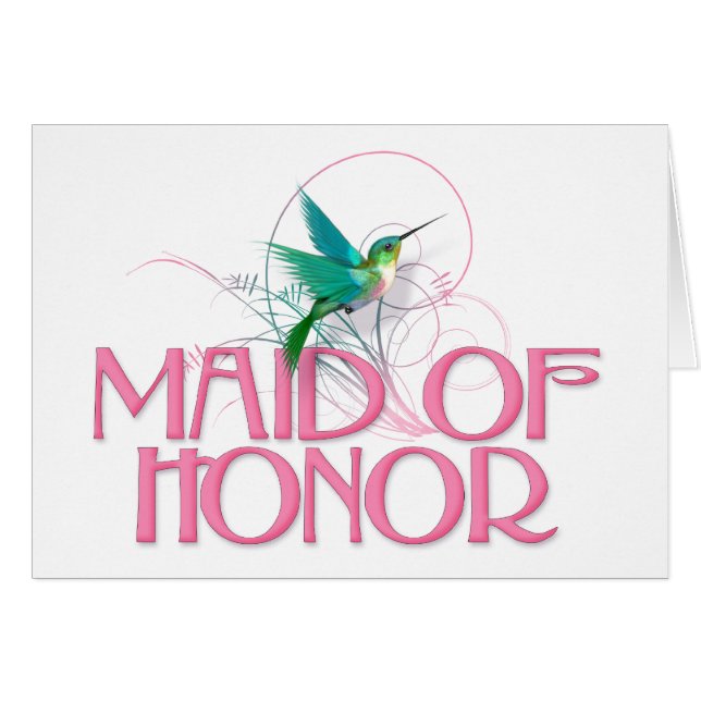 Hummingbird Maid of Honor Cards (Front Horizontal)