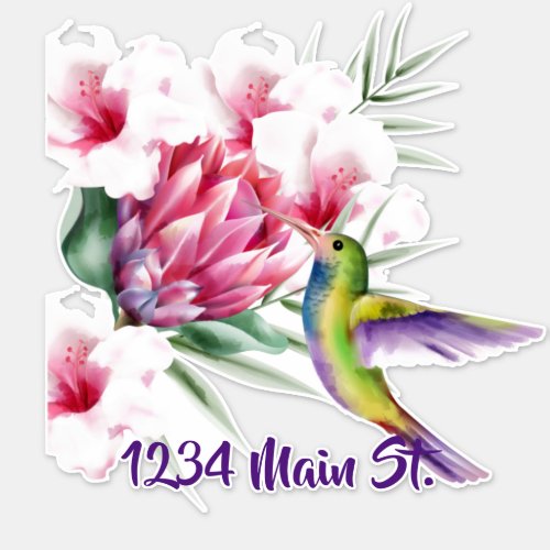 Hummingbird mailbox sticker