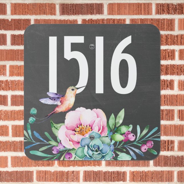 Hummingbird Make Your Own Personalized House Metal Sign (In Situ(Brick))