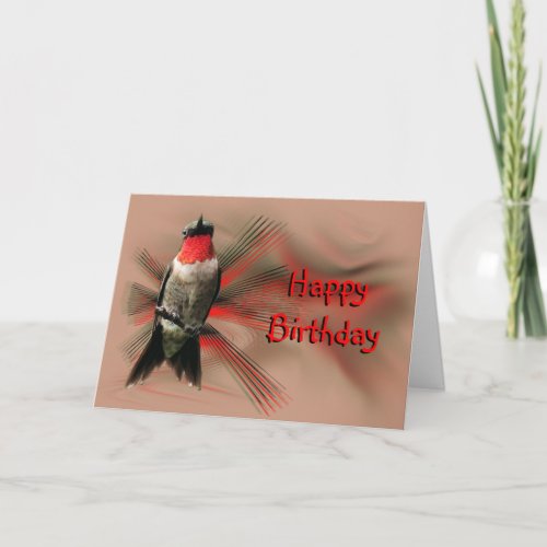 Hummingbird Male_graphic bkgr_customize Thank You Card