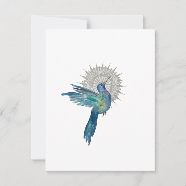 Hummingbird Mandala Note Card (Front)