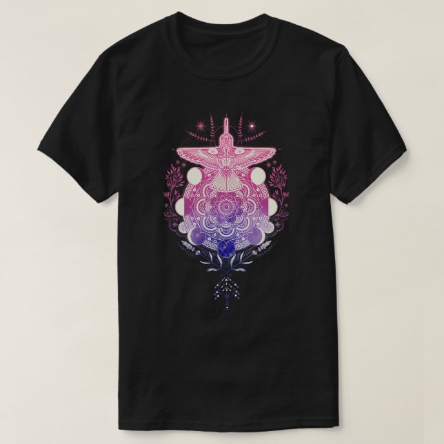 Hummingbird Mandala T-Shirt (Design Front)