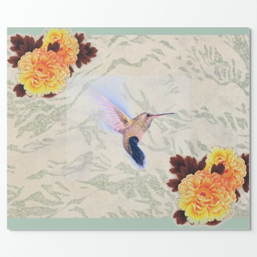 HUMMINGBIRD MARIGOLD Wrapping Paper