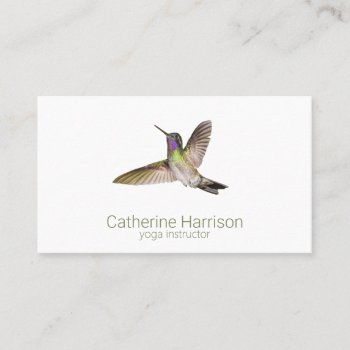 Hummingbird Minimal Modern Business Card by JulieHortonDesigns at Zazzle