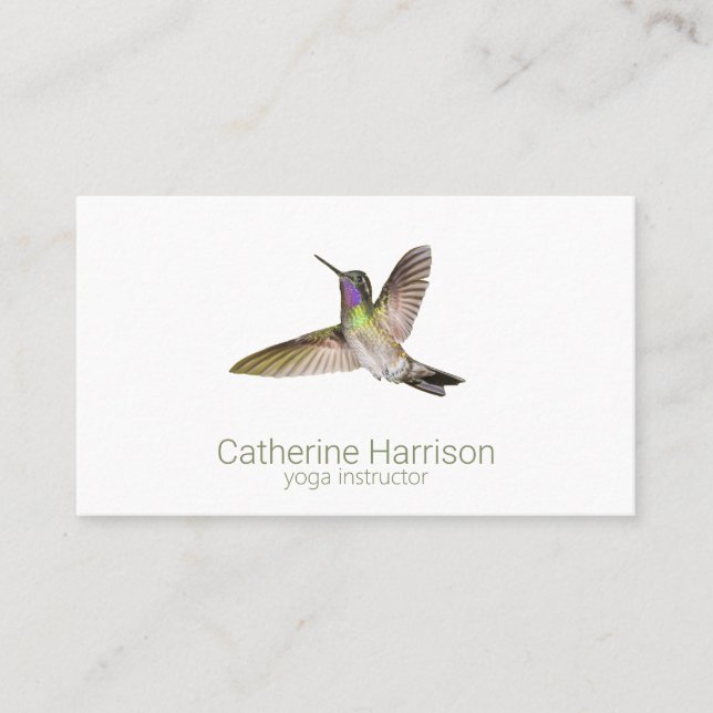 Hummingbird Minimal Modern Business Card (Front)