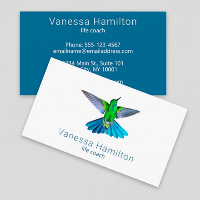 Hummingbird Modern Minimal White Business Card (Creator Uploaded)
