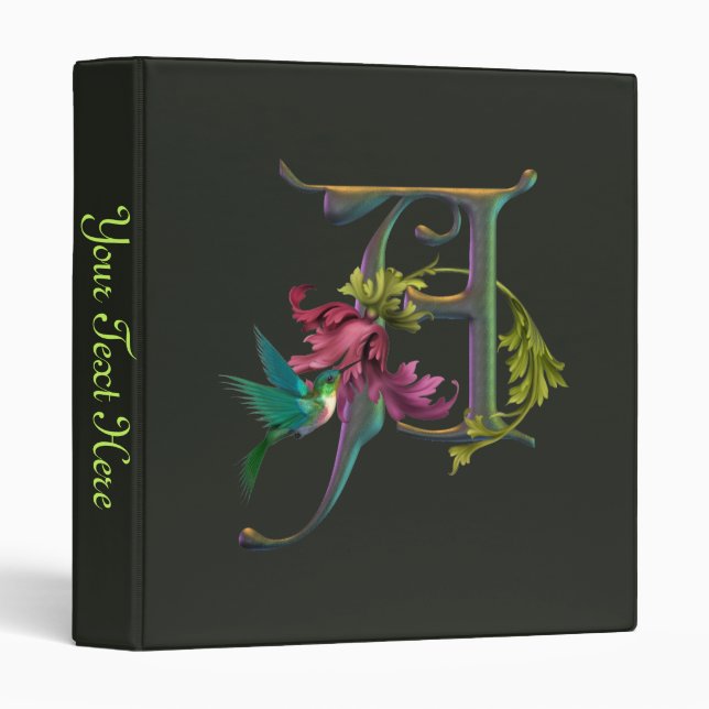 Hummingbird Monogram A Binder (Front/Spine)