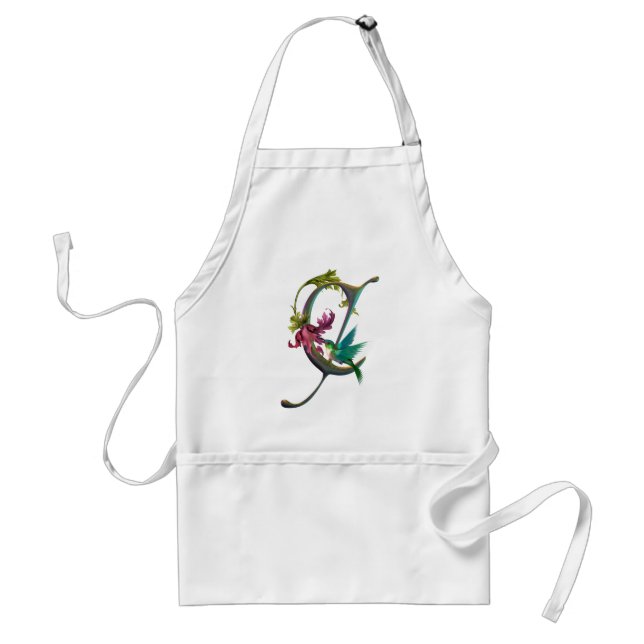 Hummingbird Monogram C Adult Apron (Front)
