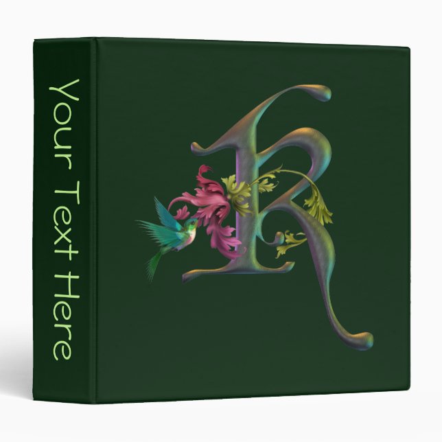 Hummingbird Monogram K Binder (Front/Spine)