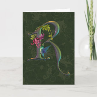Hummingbird Monogram R Note Card