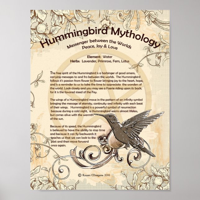 HUMMINGBIRD MYTHOLOGY POSTER (Front)