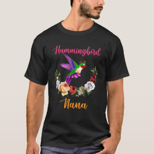 Hummingbird Nana Floral Bird Bow Tie Mother s Day T-Shirt