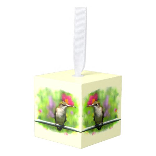 Hummingbird Nature Cube Ornament