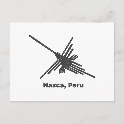 Hummingbird Nazca Peru Old Print Style Postcard