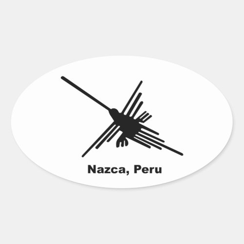 Hummingbird Nazca Peru Oval Sticker