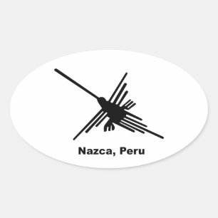 Hummingbird Nazca, Peru Oval Sticker
