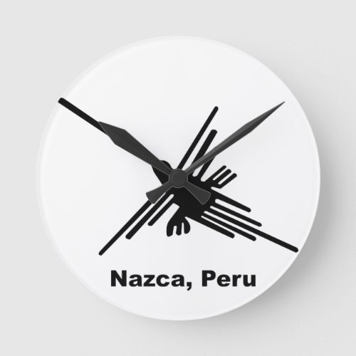 Hummingbird Nazca Peru Round Clock