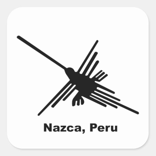 Hummingbird Nazca Peru Square Sticker
