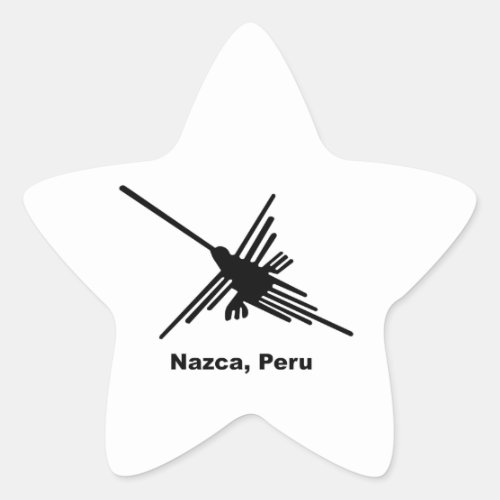 Hummingbird Nazca Peru Star Sticker