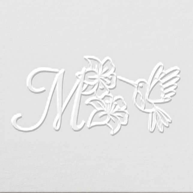Hummingbird Near Flowers Monogram Embosser (Design)