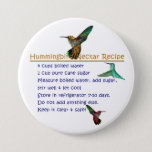 Hummingbird Nectar Recipe Button at Zazzle