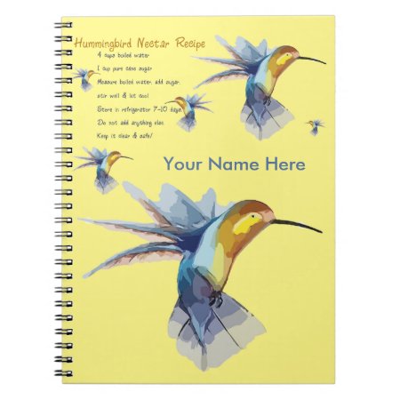 Hummingbird Nectar Recipe Notebook