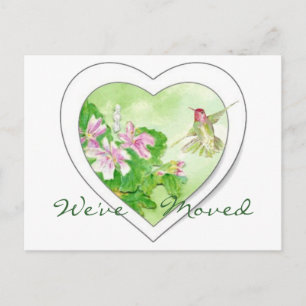 Hummingbird New Address, New Home Postcard