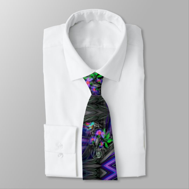 Hummingbird Night Flight Tie (Tied)