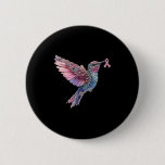 Hummingbird Nk Ribbon Breast Cancer Awareness  Button