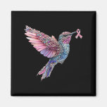 Hummingbird Nk Ribbon Breast Cancer Awareness  Magnet
