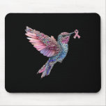 Hummingbird Nk Ribbon Breast Cancer Awareness  Mouse Pad