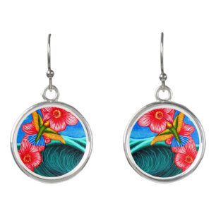 Hummingbird Ocean Earrings
