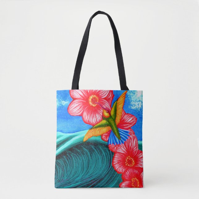 Hummingbird Ocean Tote Bag (Front)