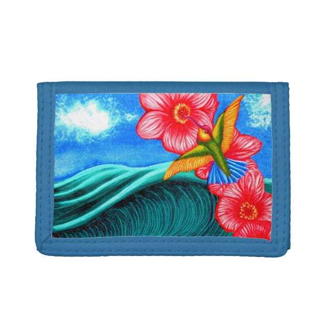 Hummingbird Ocean  Trifold Wallet (Front)
