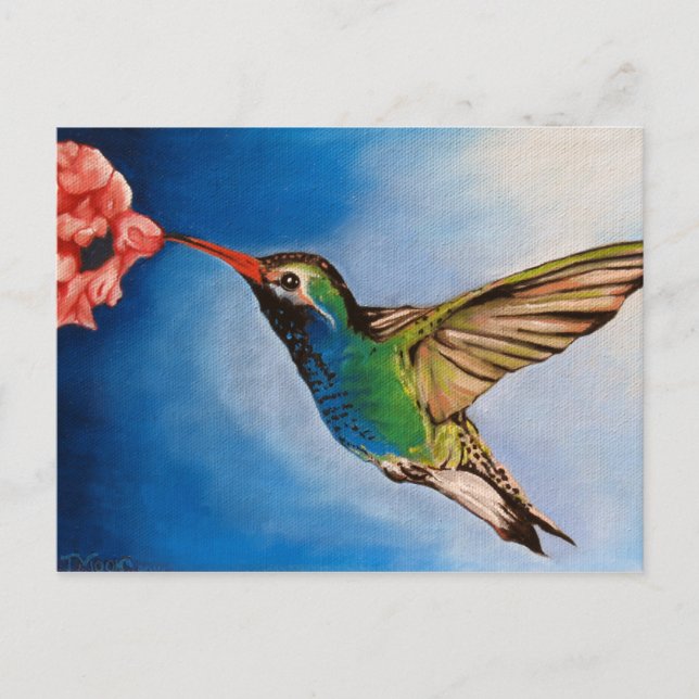 Hummingbird Oil Painting Postcard (Front)