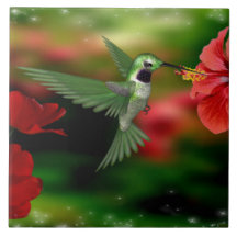 Ceramic Art Tile 6"x6" Mosiac Colorado hummingbird keepsake trivet wall F83 