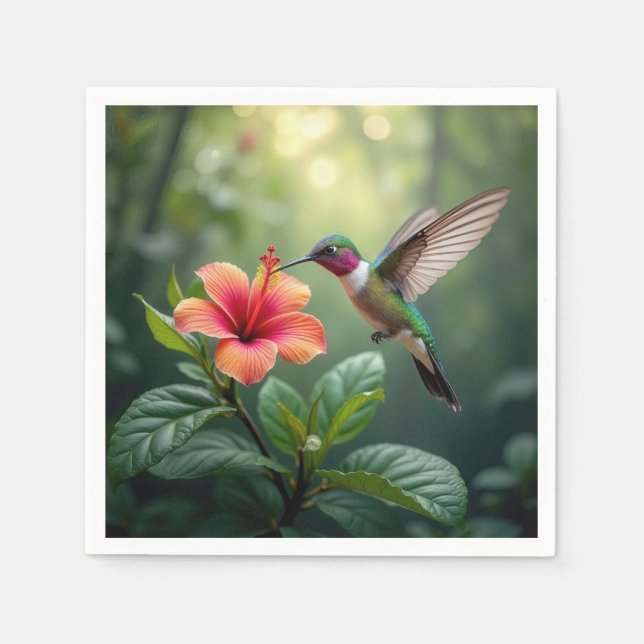 Hummingbird On a Hibiscus Napkins (Front)