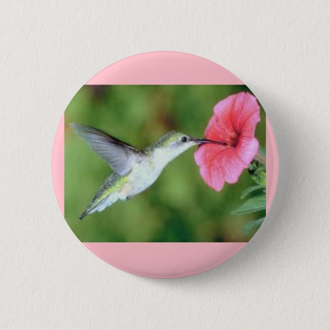 Hummingbird on a Round Button (Front)